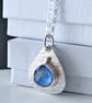 Sterling silver and Lapis Lazuli doublet pendant - 18" chain