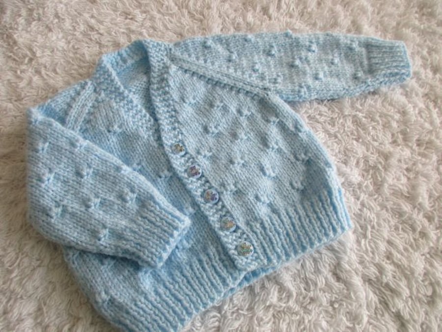 16" Baby Boys Knots V Neck Cardigan