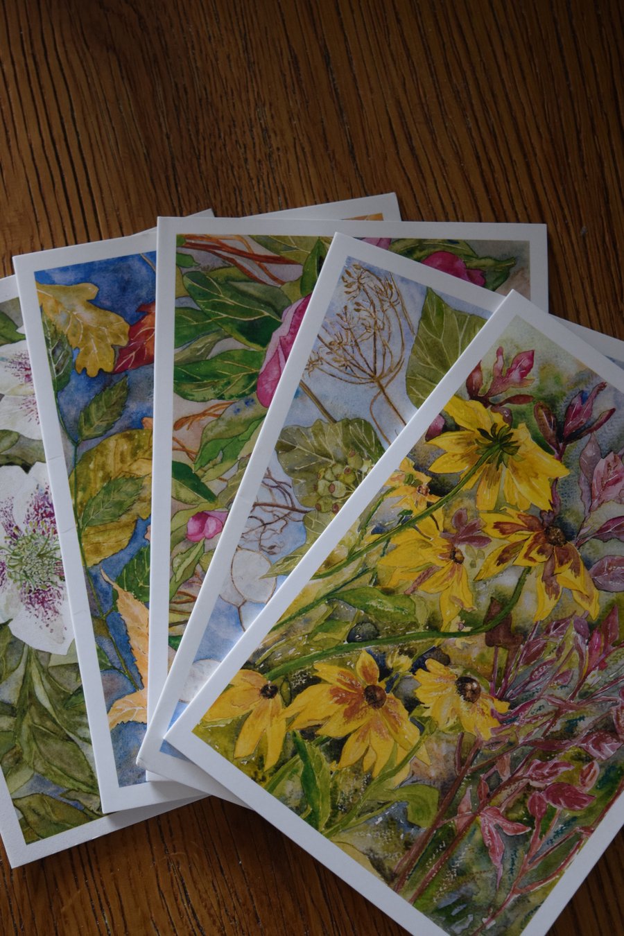 Pack of 5 Botanical Greetings Cards - Autumn & Winter