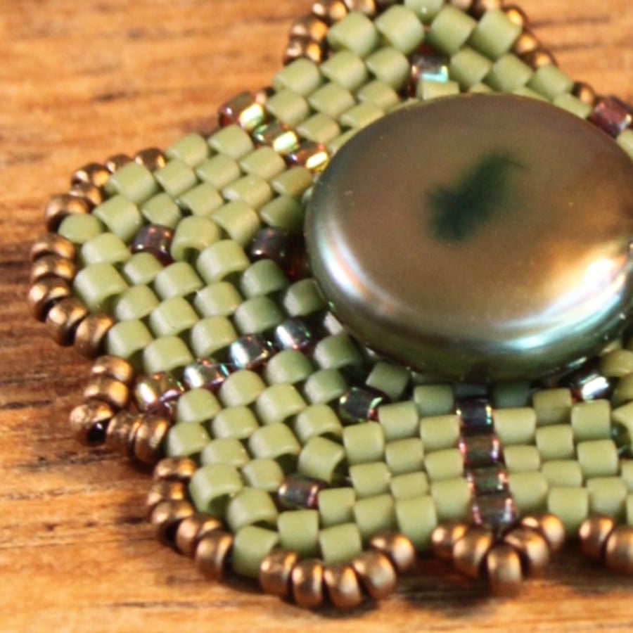 Sage Green Pendant Tudor Inspired
