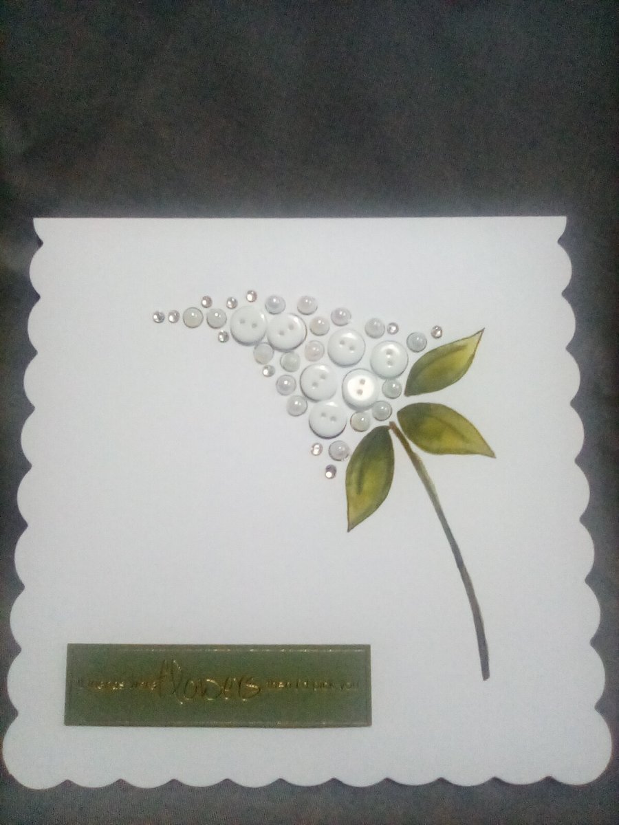 A beautiful unique floral watercolour blank handmade card