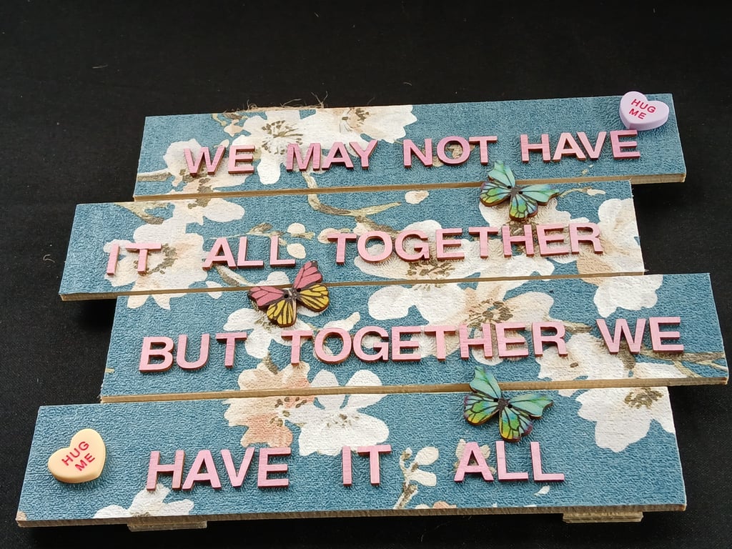 Hand decorated hanging wooden sign 