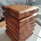 Set of 6 handmade wooden coaster-tee light holders