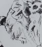 Lemur & Baby Limited Edition Original Hand-Pulled Drypoint Print Animal Art - Image 4
