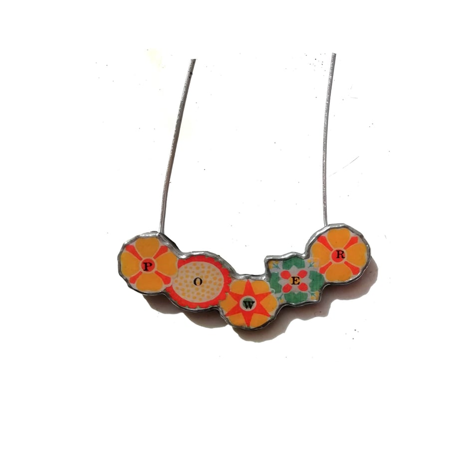 Whimsical & Colourful Flower Power Resin Necklace by EllyMental Jewellery