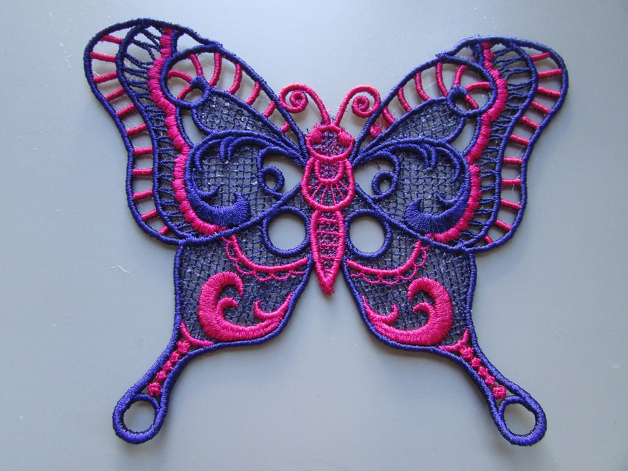 Butterfly Embroidered Lace Applique