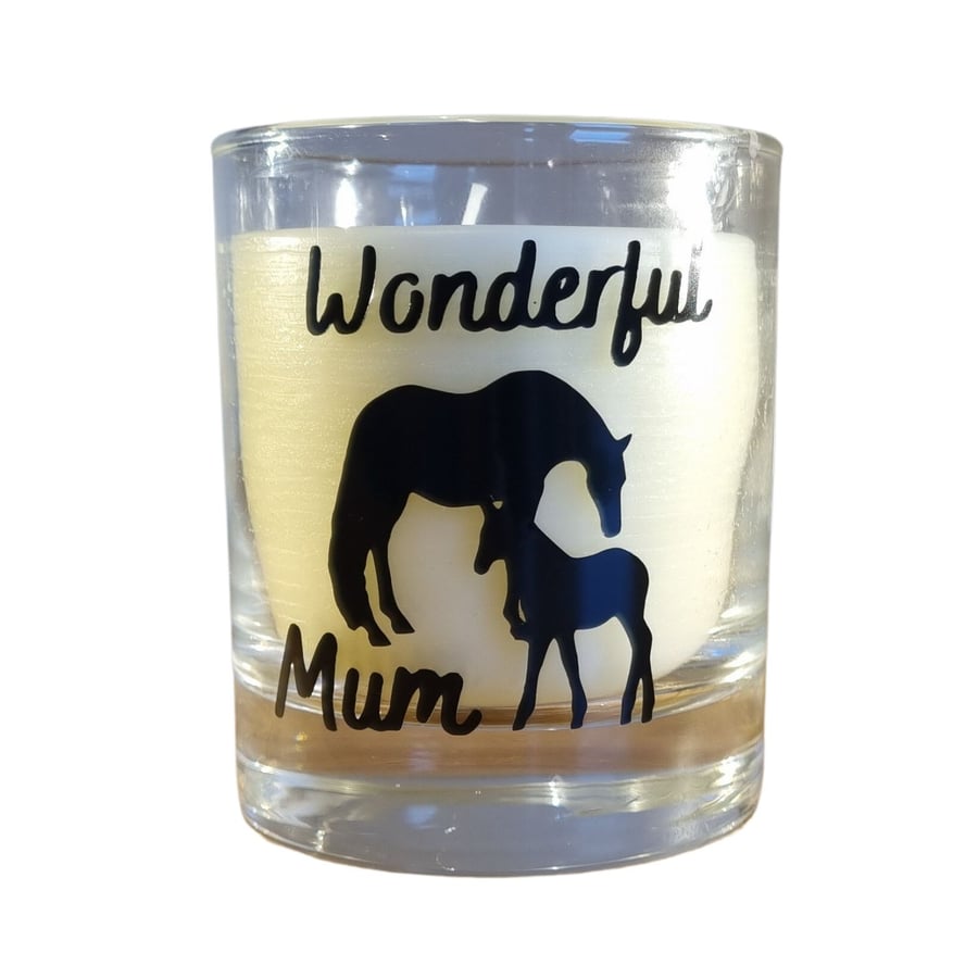 Scented Candle In Glass Container Wonderful Mum Horse Design Mum Gift 20cl