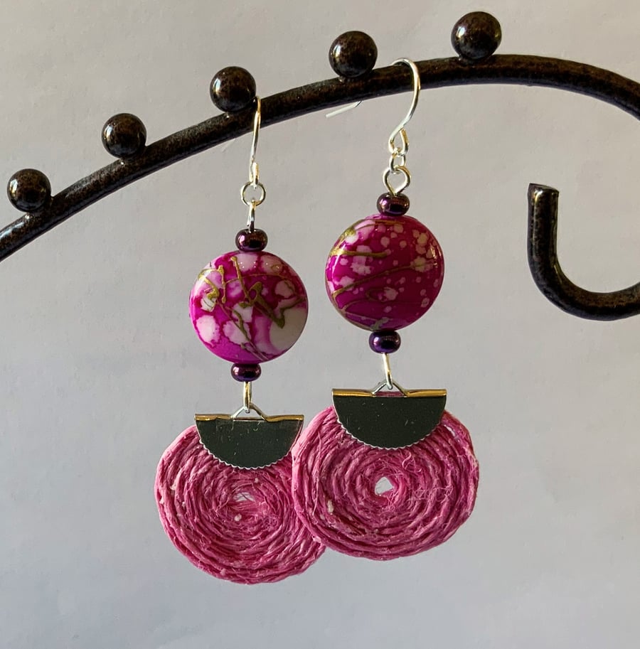 Hemp Spiral Earrings
