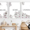 Spa Bathroom Art, Botanical Bathroom, Plant Print Set of 3, Bohemian Decor, Rela