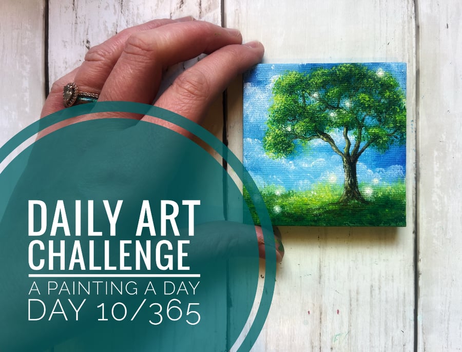 Mini Acrylic painting on canvas, Daily Art Challenge, A Painting a Day 10-365 