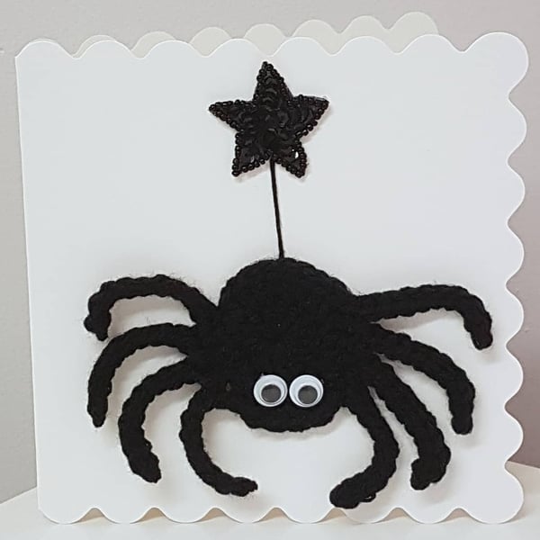 Handmade Blank Card with Spider & Star
