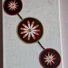 Flower bubble motif on canvas. 