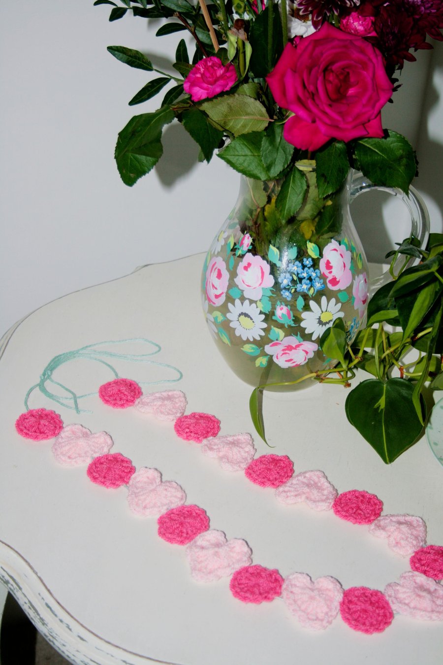 Pretty Heart and Circle Crochet Garland