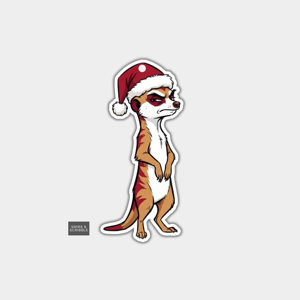 Unique Funny Christmas Gift Tags For Adults, 6pk - Angry Meerkat