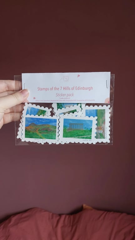 7 Hills of Edinburgh Stamp Sticker Pack