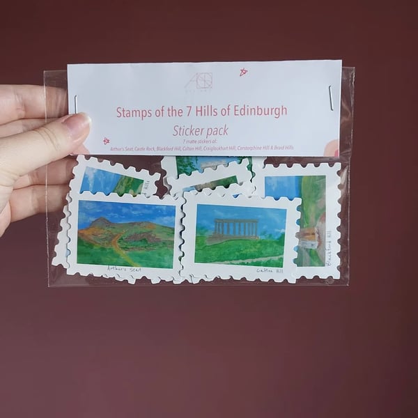 7 Hills of Edinburgh Stamp Sticker Pack