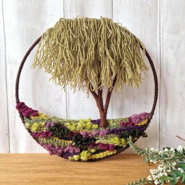 Weeping Willow on the Heather Moorland - Treescape Art