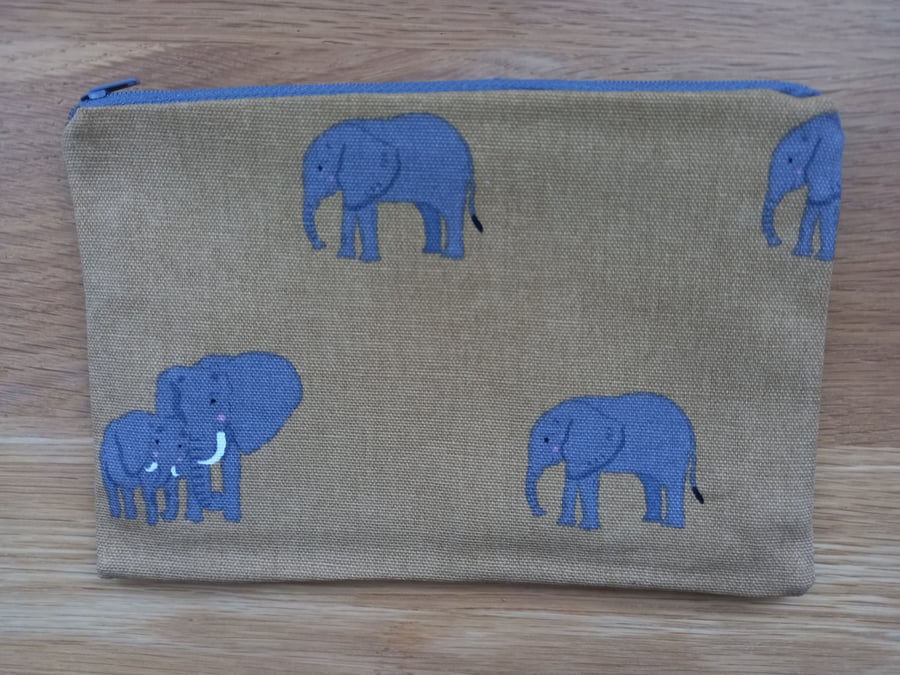 Mustard Elephant Storage pouch - ideal gift  make up bag
