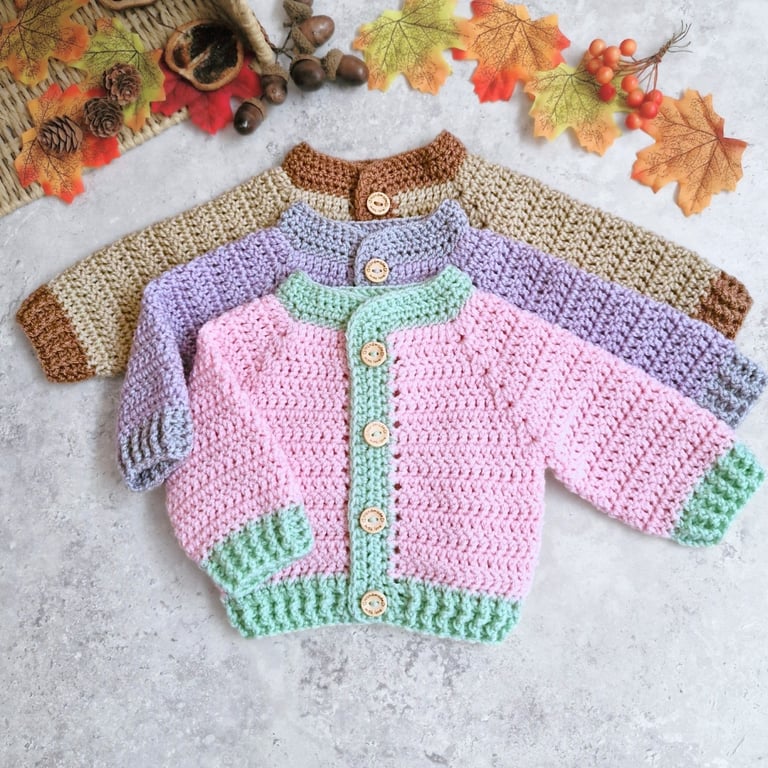 Summerween Crochet Baby Cardigan - First Autumn Gift