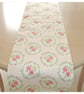 Table Runner Roses Pink Grey and Yellow Dining 72" 6ft
