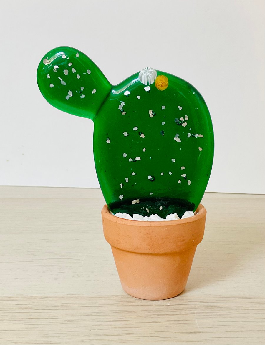 Handmade fused glass cacti 