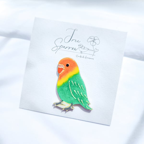 Hand-painted Love Bird Brooch