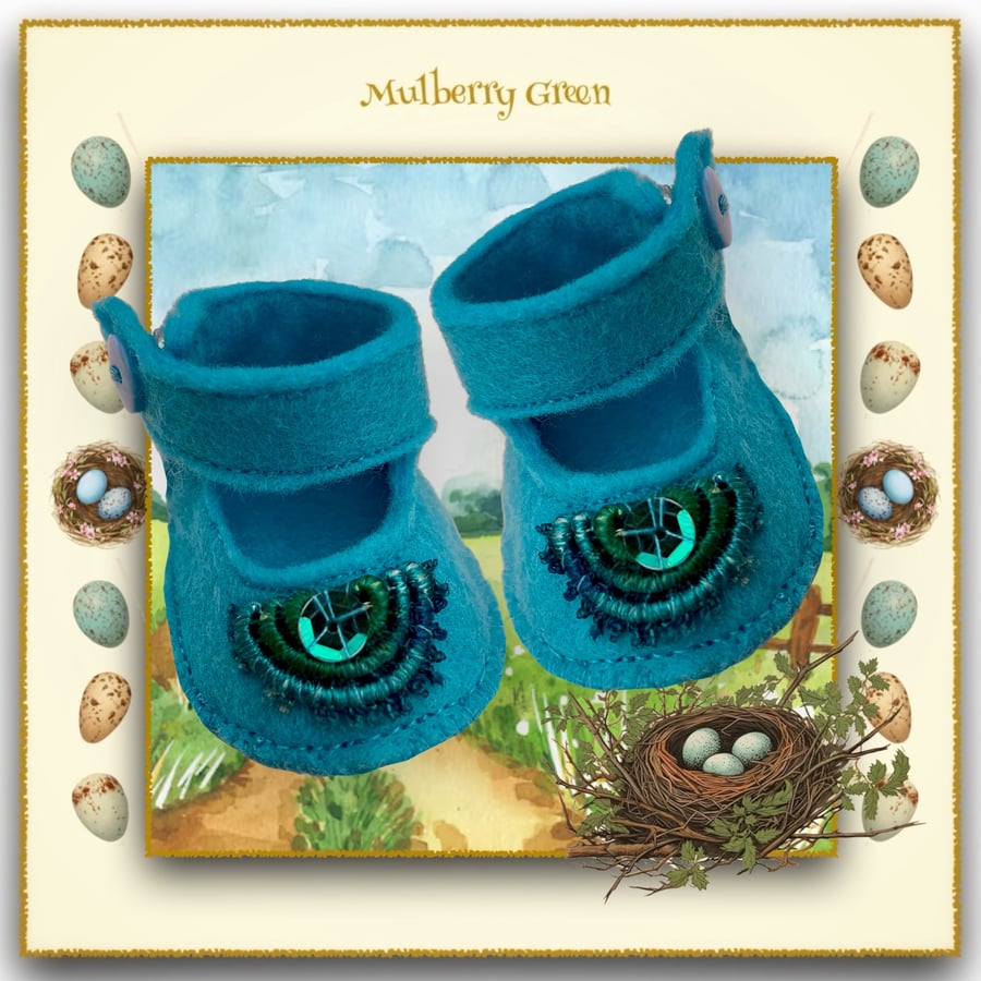 Turquoise Sequinned Shoes