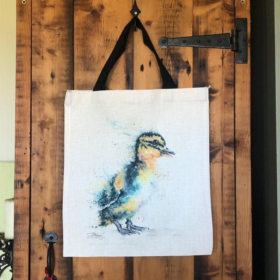 Duckling Tote Bag, Wildlife Art Print Bag, Choice of 2 Heavy Duty Thick Quality 