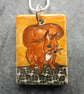 Handmade Ceramic Red Squirrel pendant - Image 1