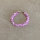 Handmade Pink & White Woven Pearl Necklace