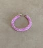 Handmade Pink & White Woven Pearl Necklace