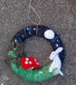 Nursery wall hanging - Moonlit hare scene - Wreath - Image 2