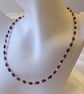 Bicone Rhodolite Garnet & Sterling Silver Necklace Capricorn January Birthstone