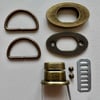 Antique Brass Bag Hardware kit for making a Felt Bag with Flap on a Ball