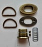 Antique Brass Bag Hardware kit for making a Felt Bag with Flap on a Ball