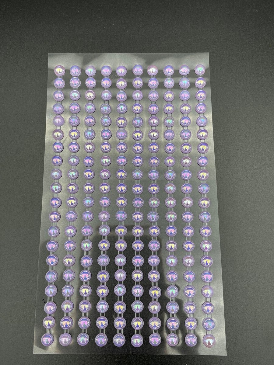 200 Self Adhesive Pearls 6mm Beautiful Small Round AB Lilac Purple Pearl Stick O