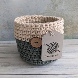 Crochet container, home decor, plant pot cover, new home gift