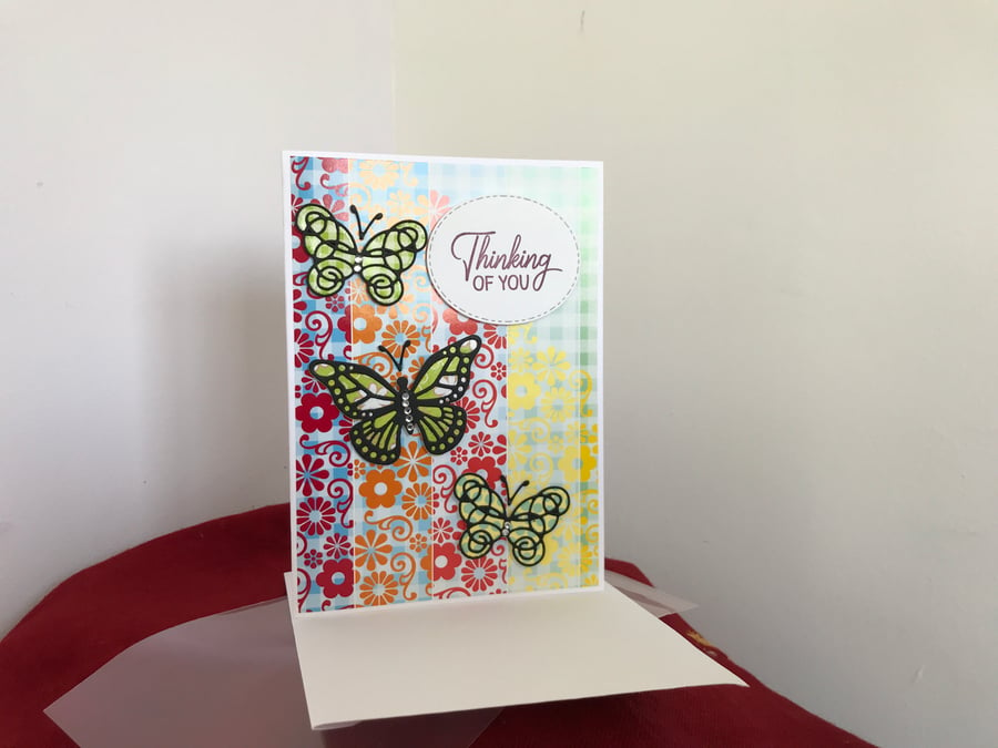 BB39 Thinking of you - Butterflies Card