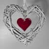 Wicker & Glass Hanging Heart