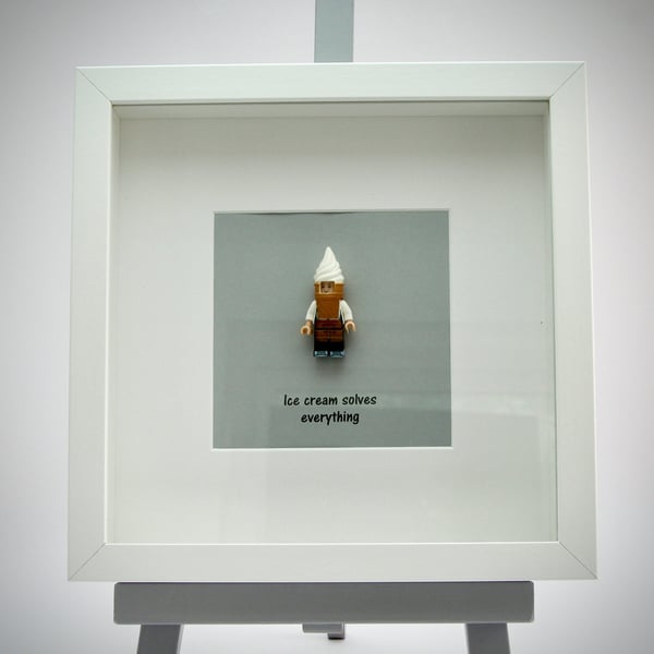 Ice Cream solves everything mini Figure framed picture 
