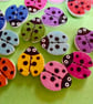 10 x Assorted  Ladybird Shape  Wood Buttons  2 holes - Image 2