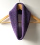 Cowl Infinity Scarf in Purple Heather Alpaca Wool - Image 4