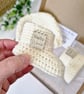 Hello World Crochet Baby Hat & Booties Set - Cream Newborn Gift - Image 3