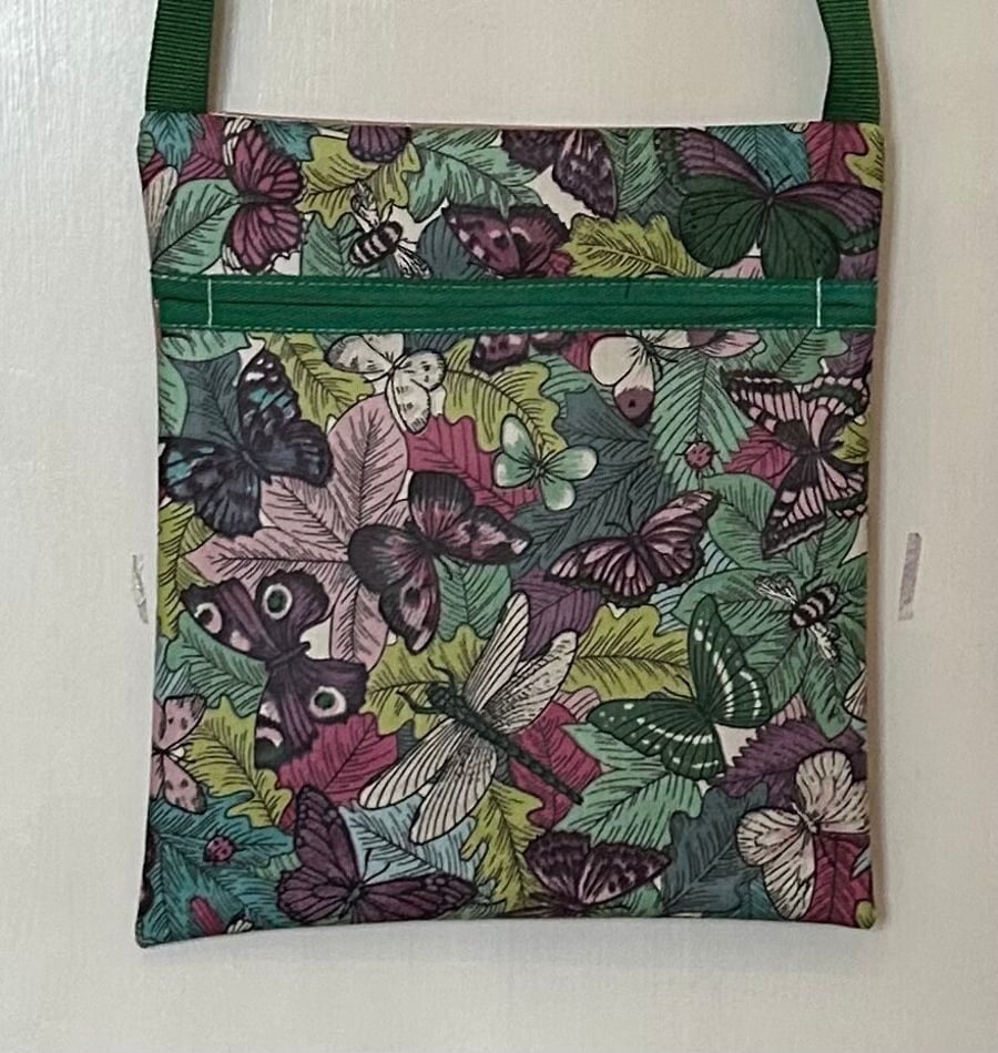 Oilcloth over the shoulder pegbag clothes pin bag
