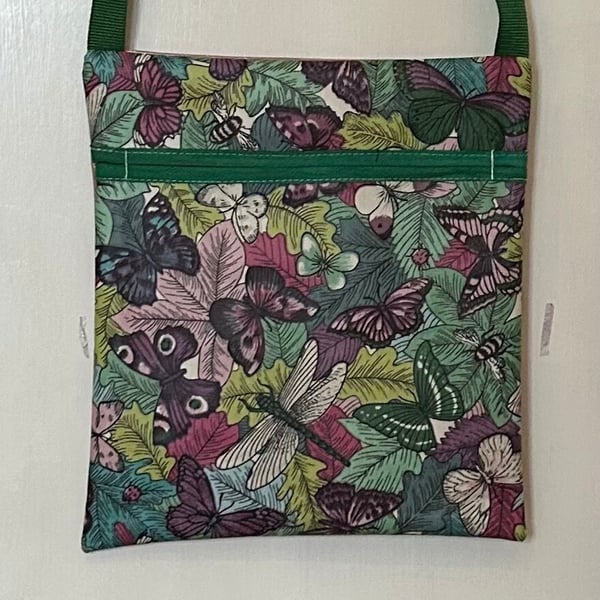 Oilcloth over the shoulder pegbag clothes pin bag