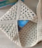 Granny Square Book Sleeve - Book Wrap -  Ecru Crocheted Book Sleeve