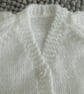 14" Newborn Eyelet V Neck Cardigan - Image 4