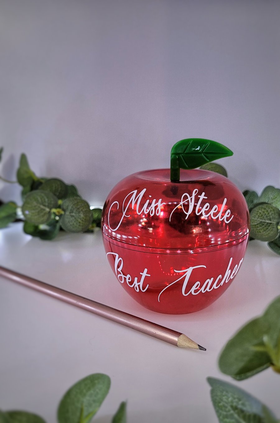 Personalised  teachers apple gift 