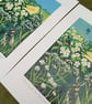 'Listening to the Skylarks' - linoprint - Image 4