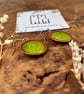 Handmade Ceramic Drop Earrings: Bright Emerald Green Glazed Clay, Hypoallergenic - Image 8